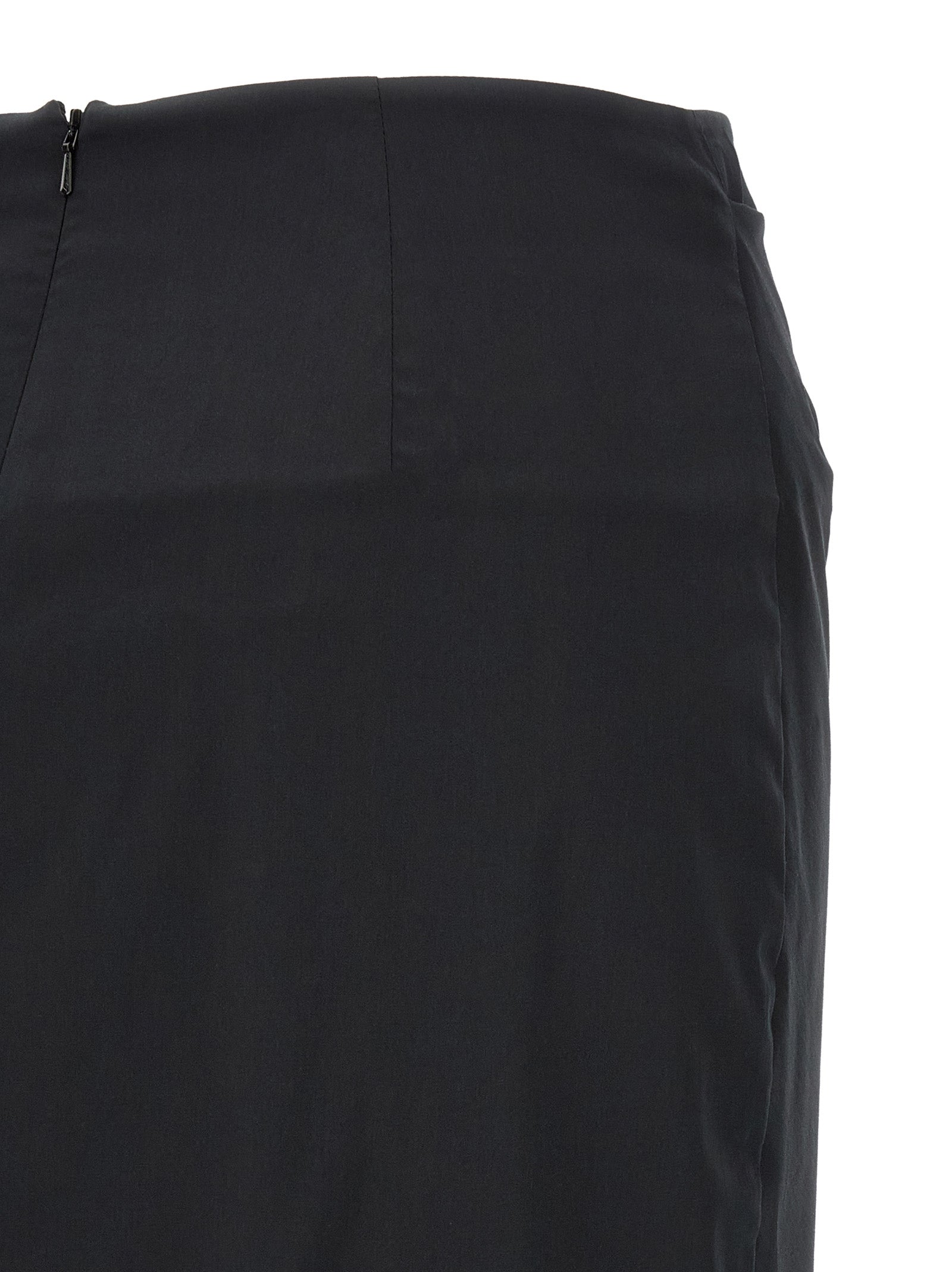 Max Mara Black Cotton Midi Skirt
