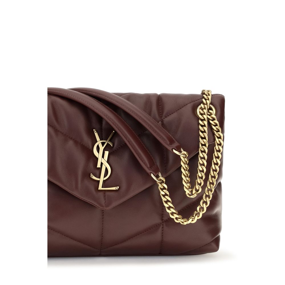 Saint Laurent Bordeaux Lamb Leather Shoulder Bag