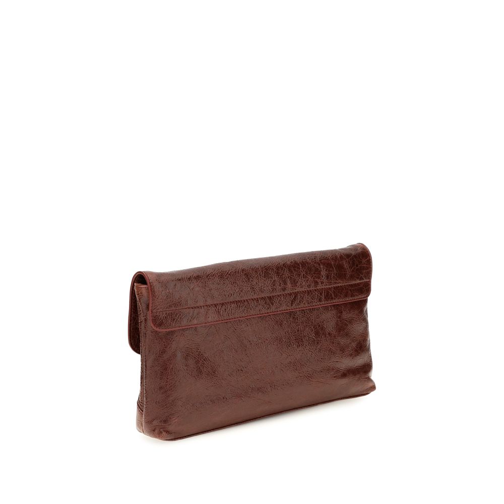 Balenciaga Bordeaux Lamb Ovis Aries Aries Clutch Bag