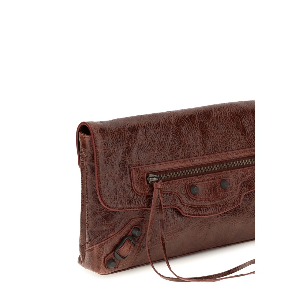 Balenciaga Bordeaux Lamb Ovis Aries Aries Clutch Bag