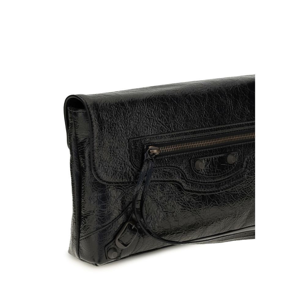 Balenciaga Black Lamb Ovis Aries Aries Clutch Bag