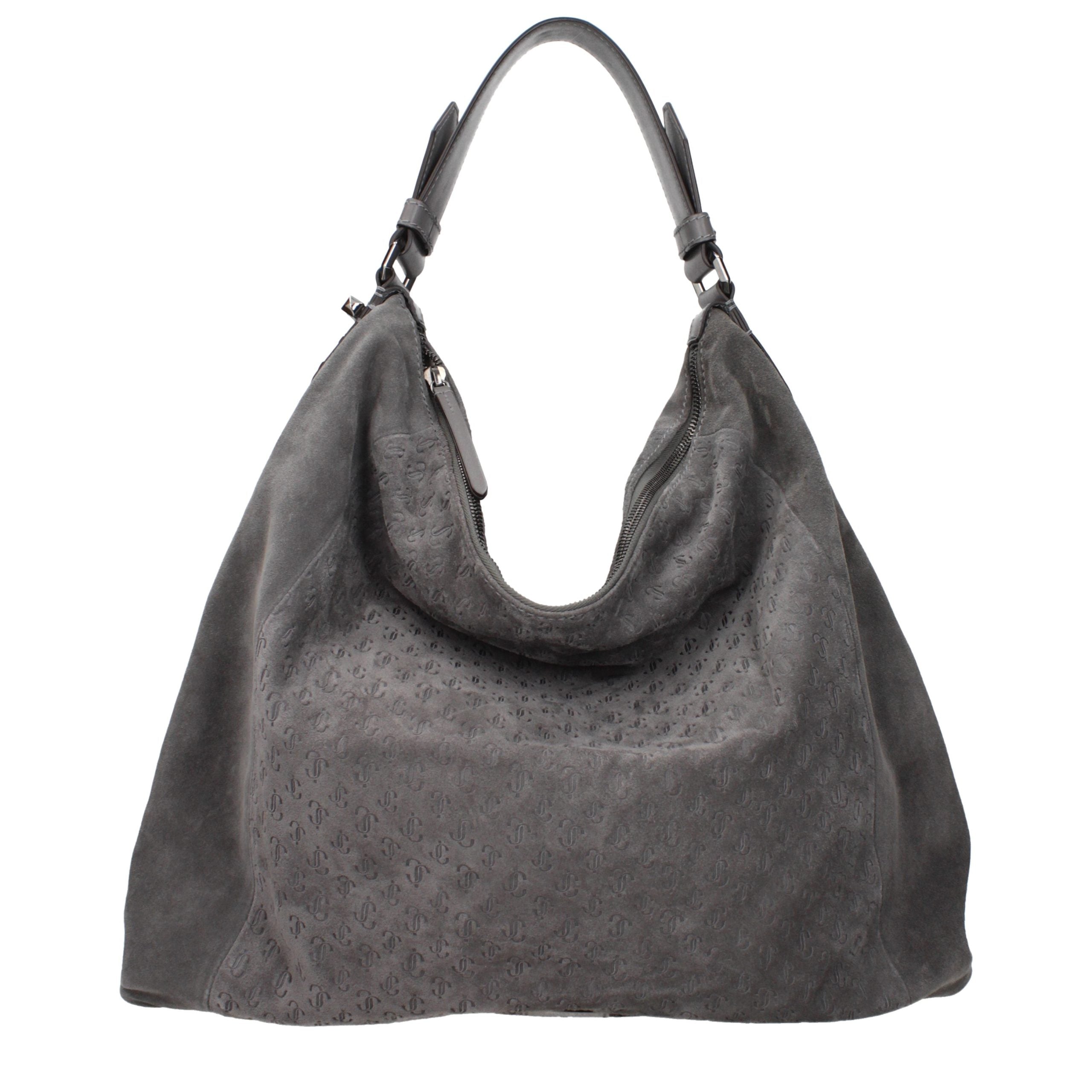 Jimmy Choo Gray Leather Shoulder Bag