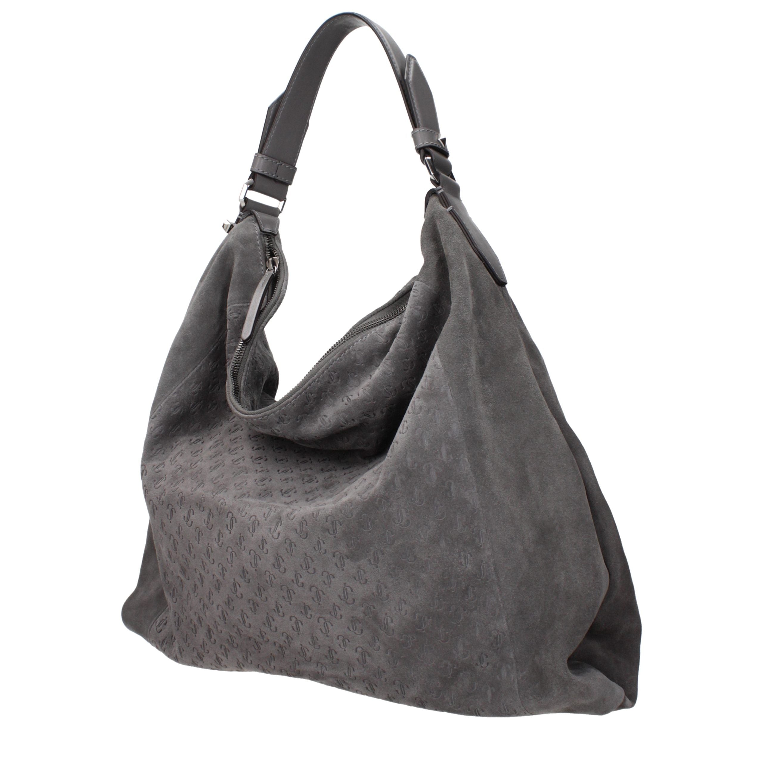 Jimmy Choo Gray Leather Shoulder Bag