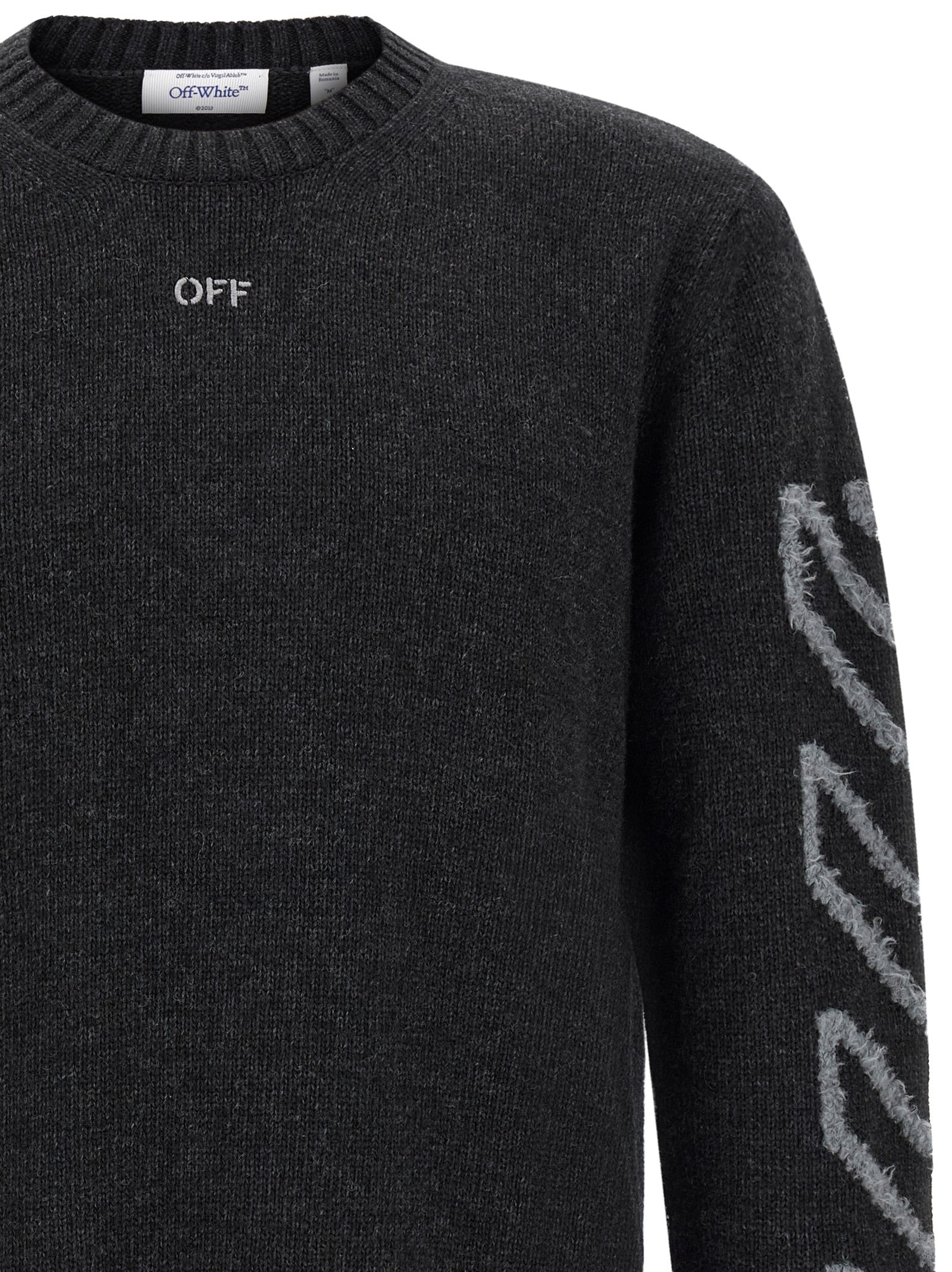 Off-White Gray Wool Cardigan