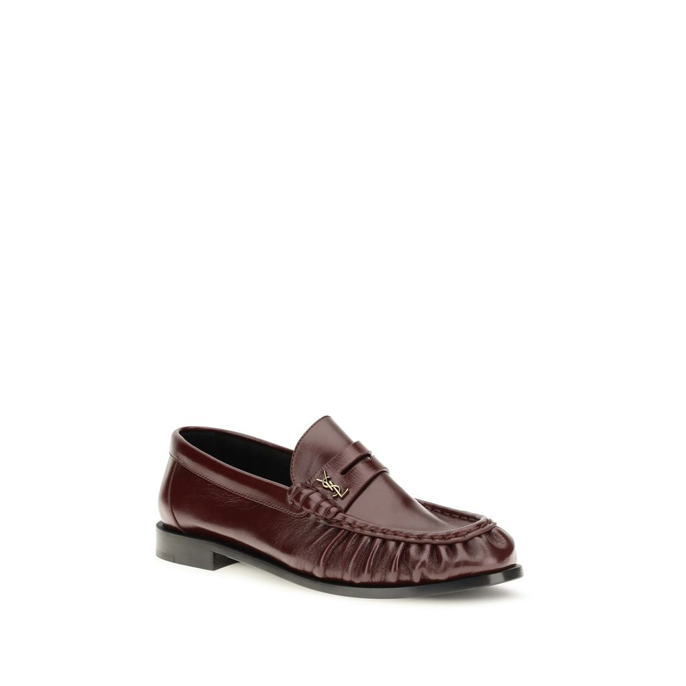 Saint Laurent Bordeaux Lamb Ovis Aries Aries Slip-On Loafers