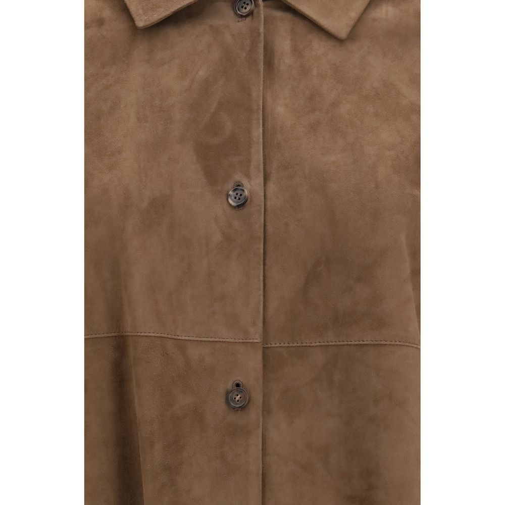 'S Max Mara Brown Lamb Ovis Aries Leather Jacket