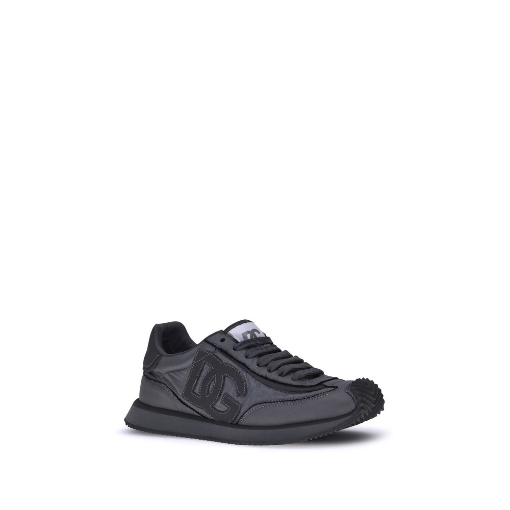 Dolce & Gabbana Black Polyester Athletic Sneakers