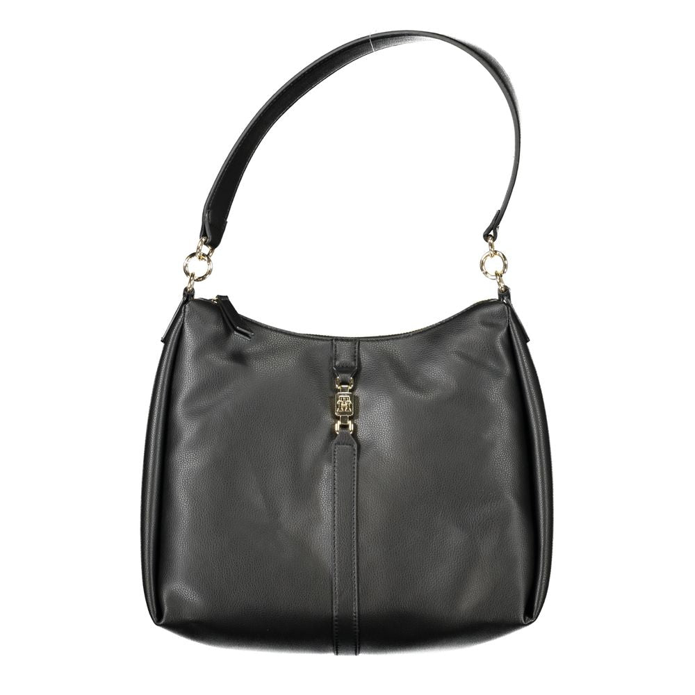 Tommy Hilfiger Black Contrast-Detail Shoulder Bag