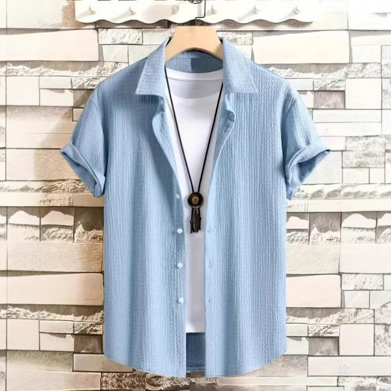 Holiday Leisure Wrinkle Men's Short Sleeve Shirt Signvm Project