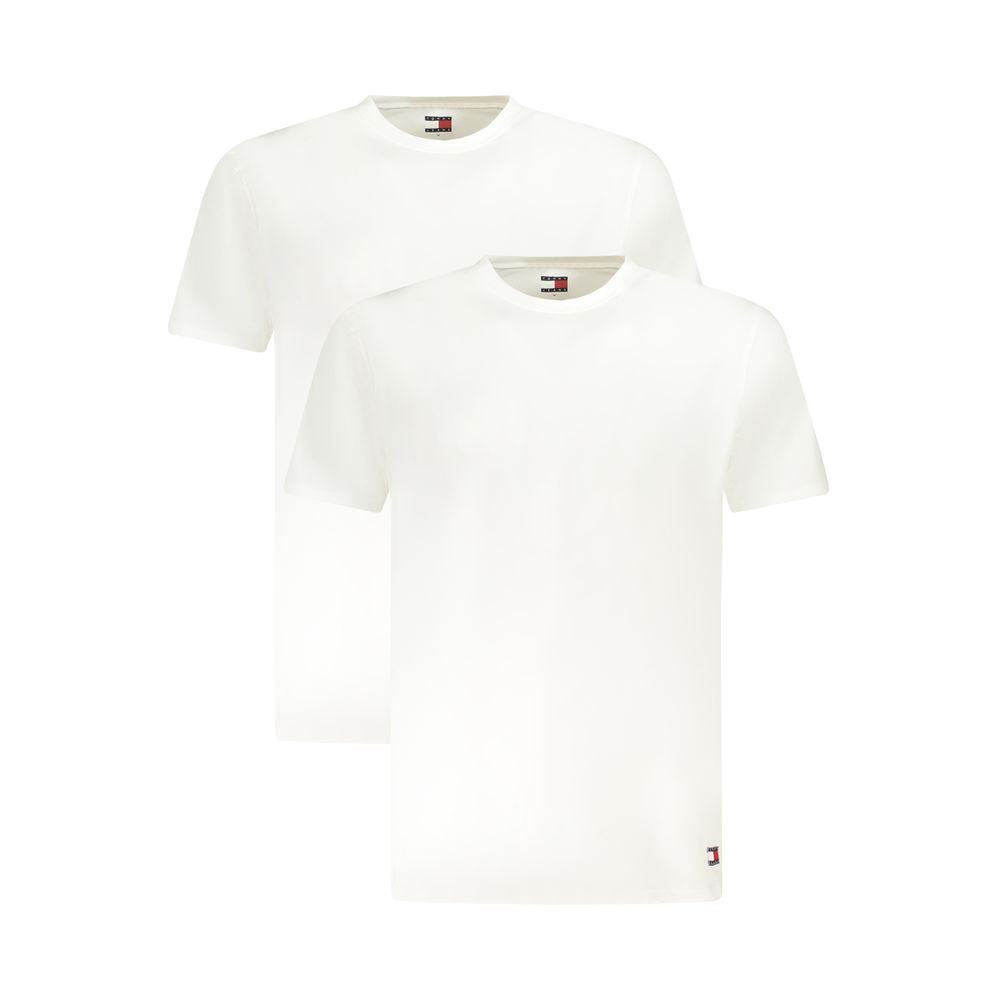 Tommy Hilfiger White Cotton-Elastane Crew-Neck T-Shirt