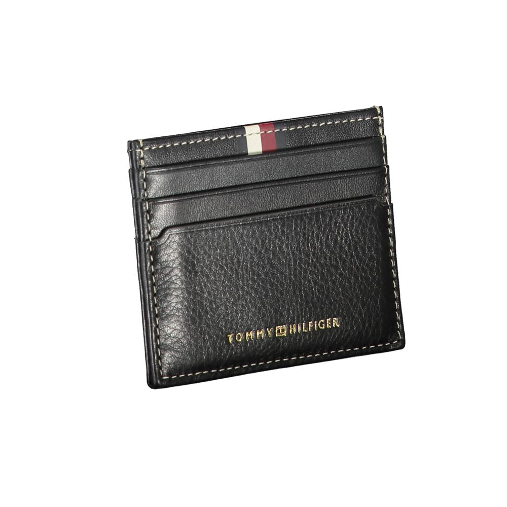 Tommy Hilfiger Black Leather Wallet Holder