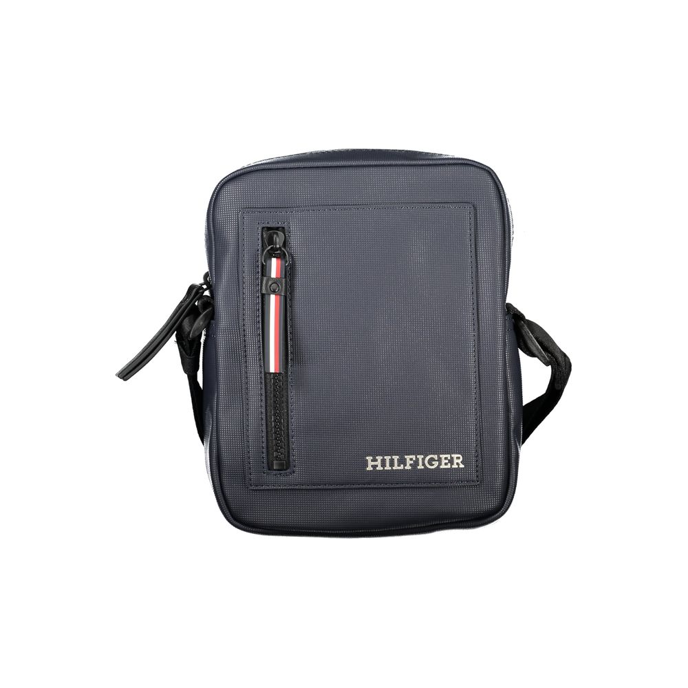 Tommy Hilfiger Blue Polyurethane Logo Shoulder Bag