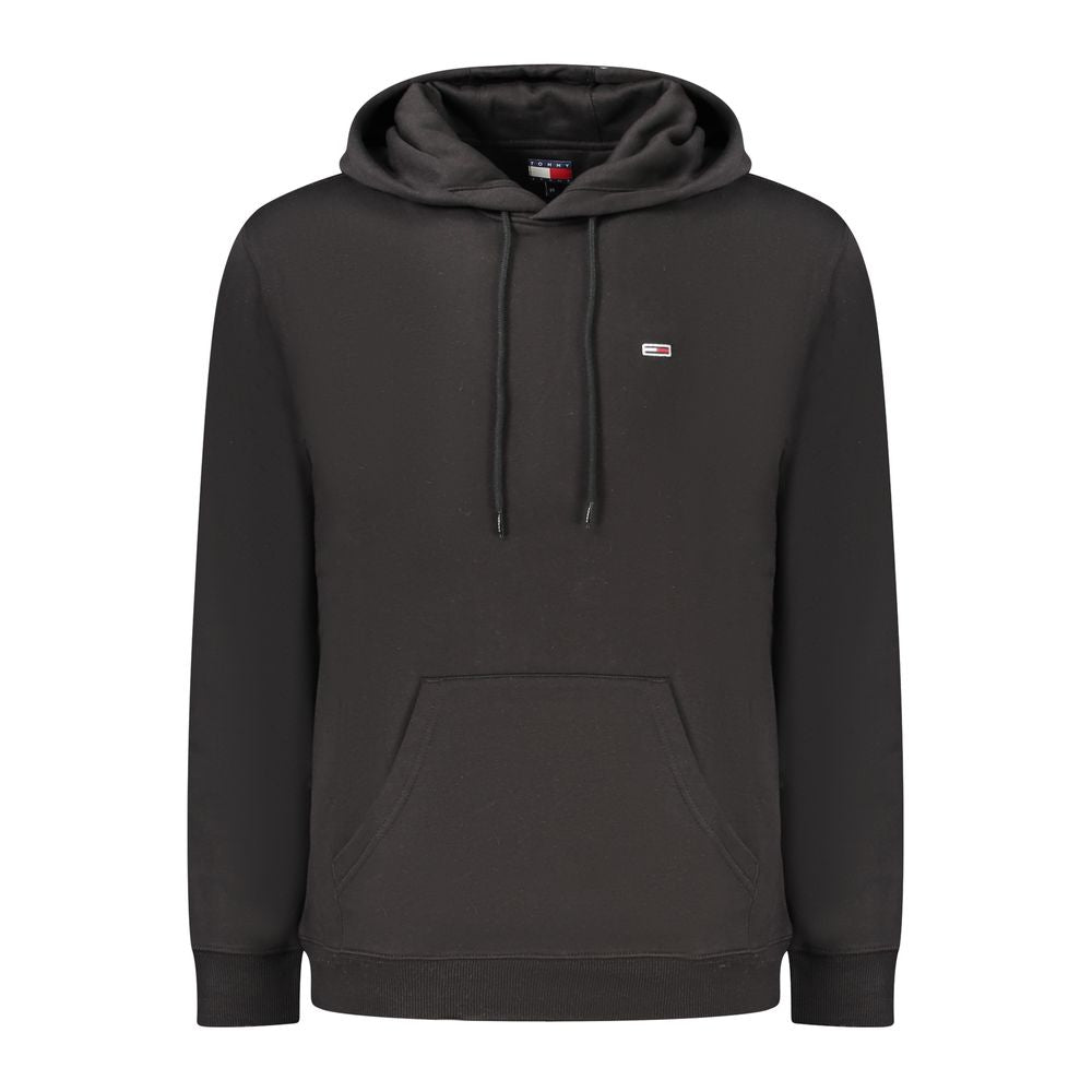 Tommy Hilfiger Black Cotton-Blend Hooded Sweatshirt