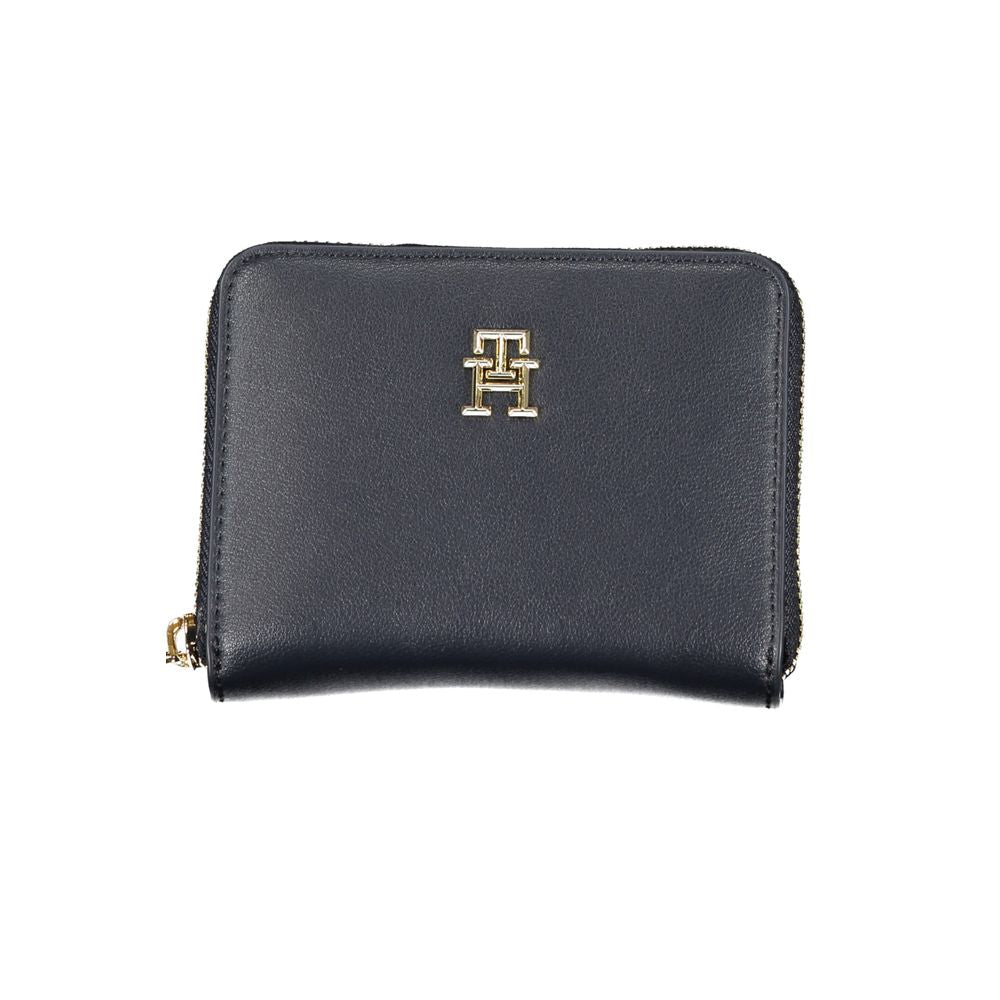 Tommy Hilfiger Blue Polyurethane Zip Wallet