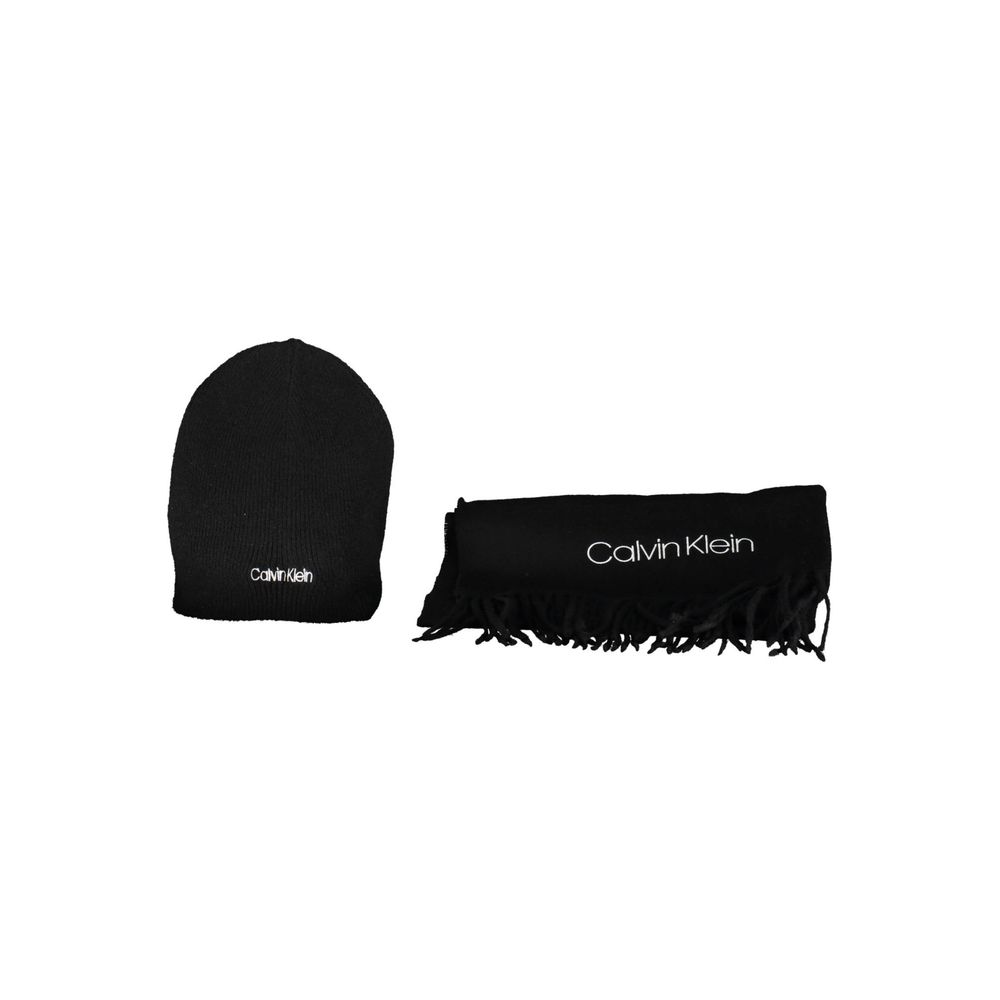 Calvin Klein Black Acrylic Scarf Set