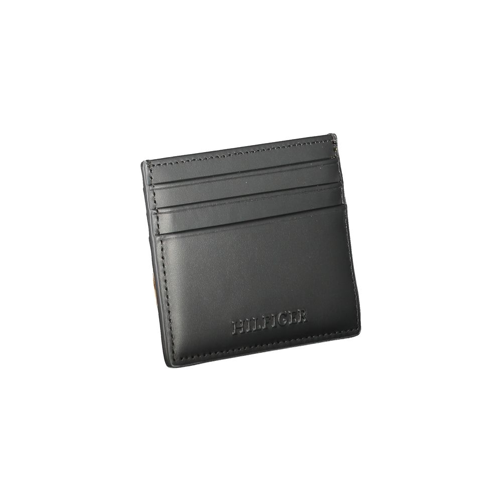 Tommy Hilfiger Black Leather Card Holder Wallet