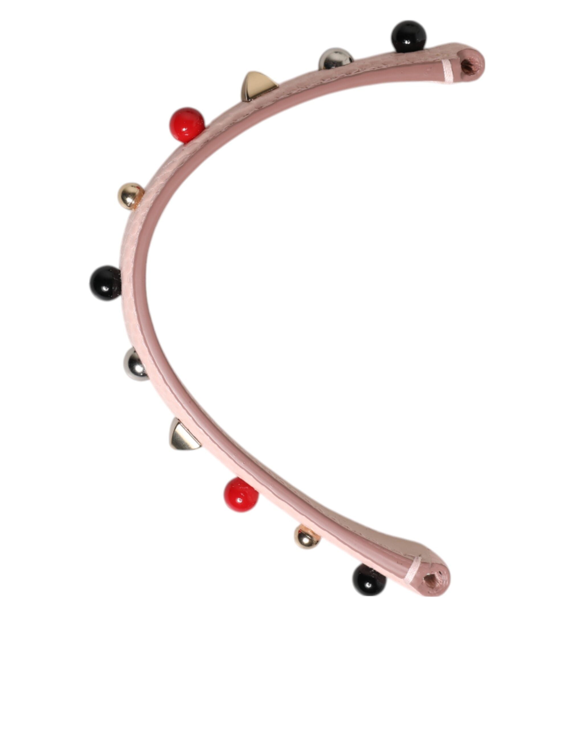 Light Pink Embellished Leather Bag Handle Shoulder Strap
