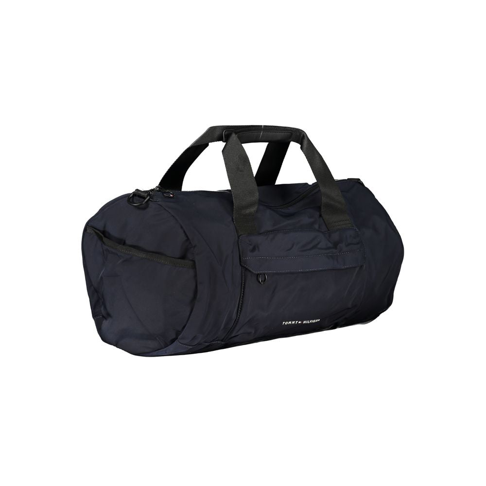 Tommy Hilfiger Blue Polyester Dual-Handle Zip Bag