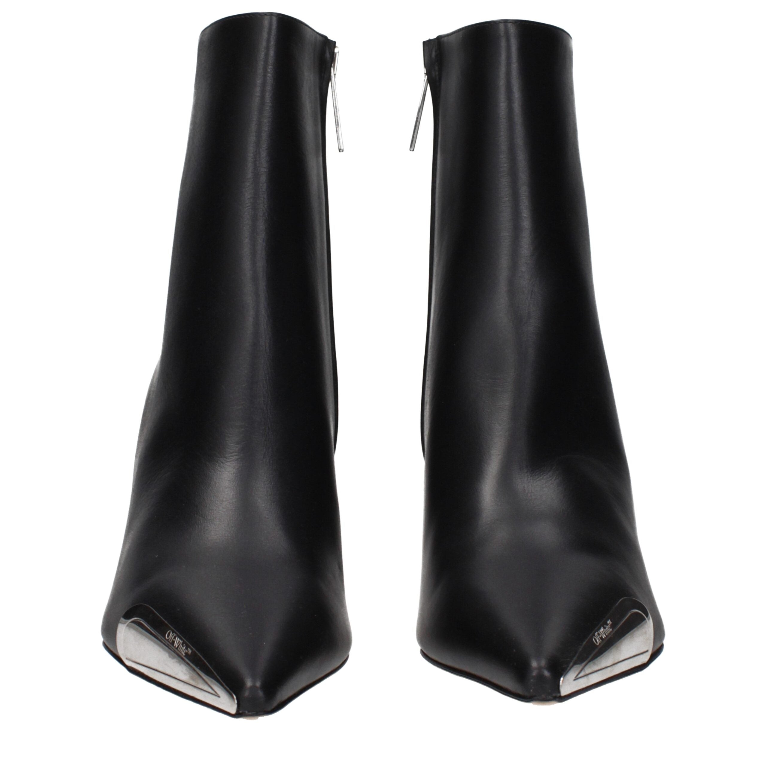 Black Leather Ankle Boots