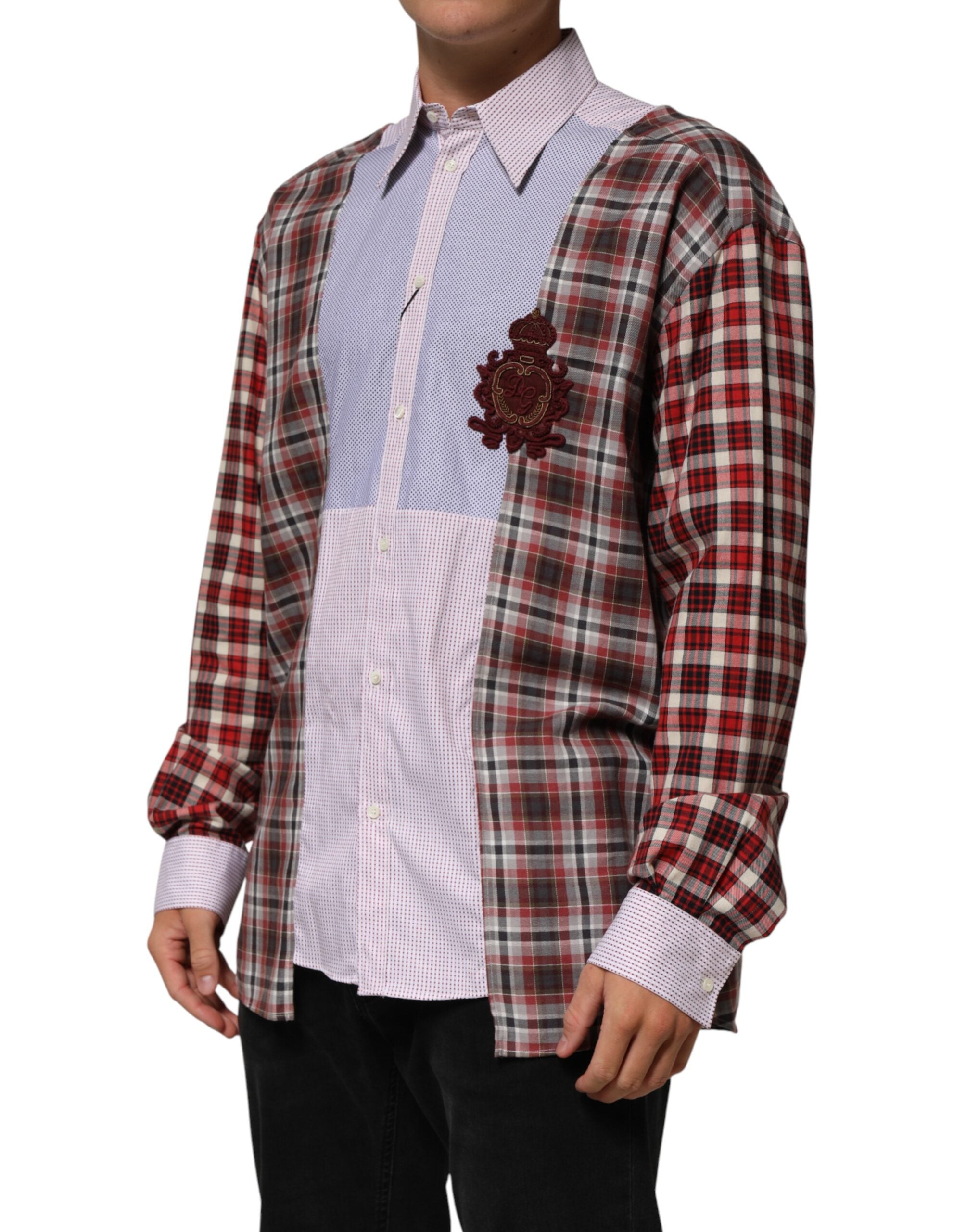 Dolce and Gabbana Multicolor Cotton Checkered Shirt