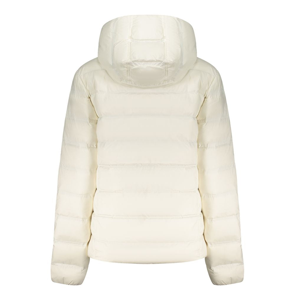 Tommy Hilfiger White Recycled Polyester Hooded Jacket