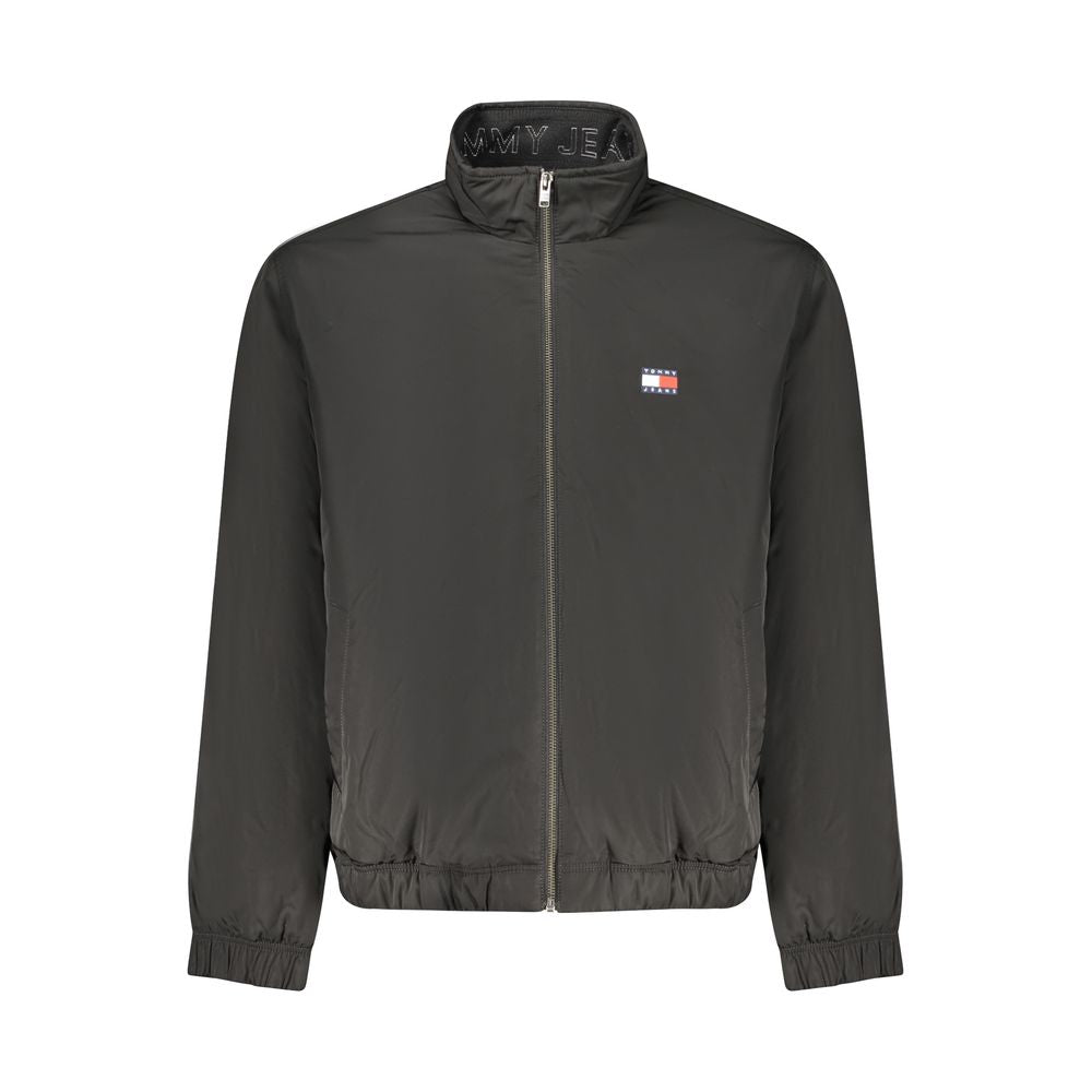 Tommy Hilfiger Black Recycled Polyester Zip Bomber Jacket