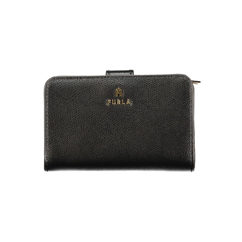 Furla Black Leather Compact Wallet