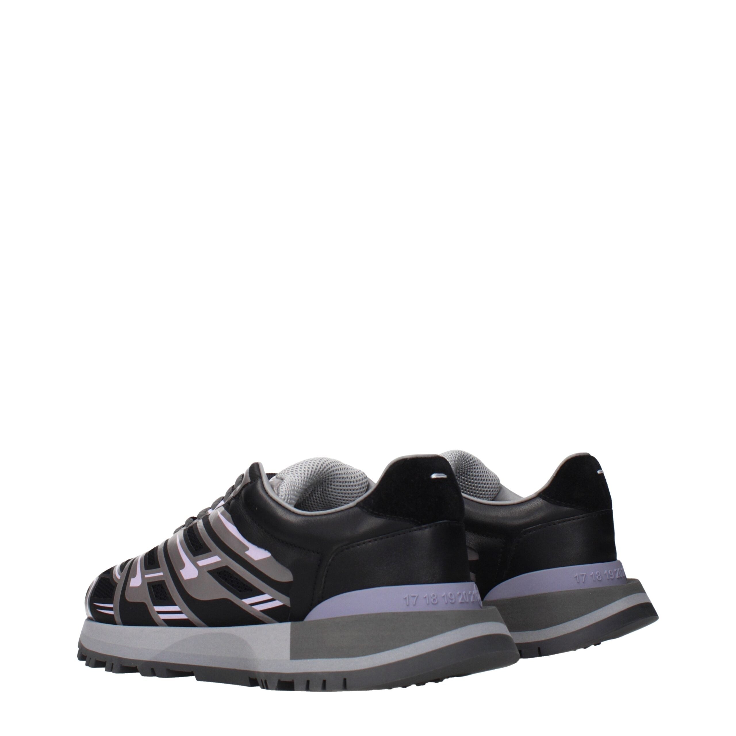 Black Fabric Athletic Sneakers
