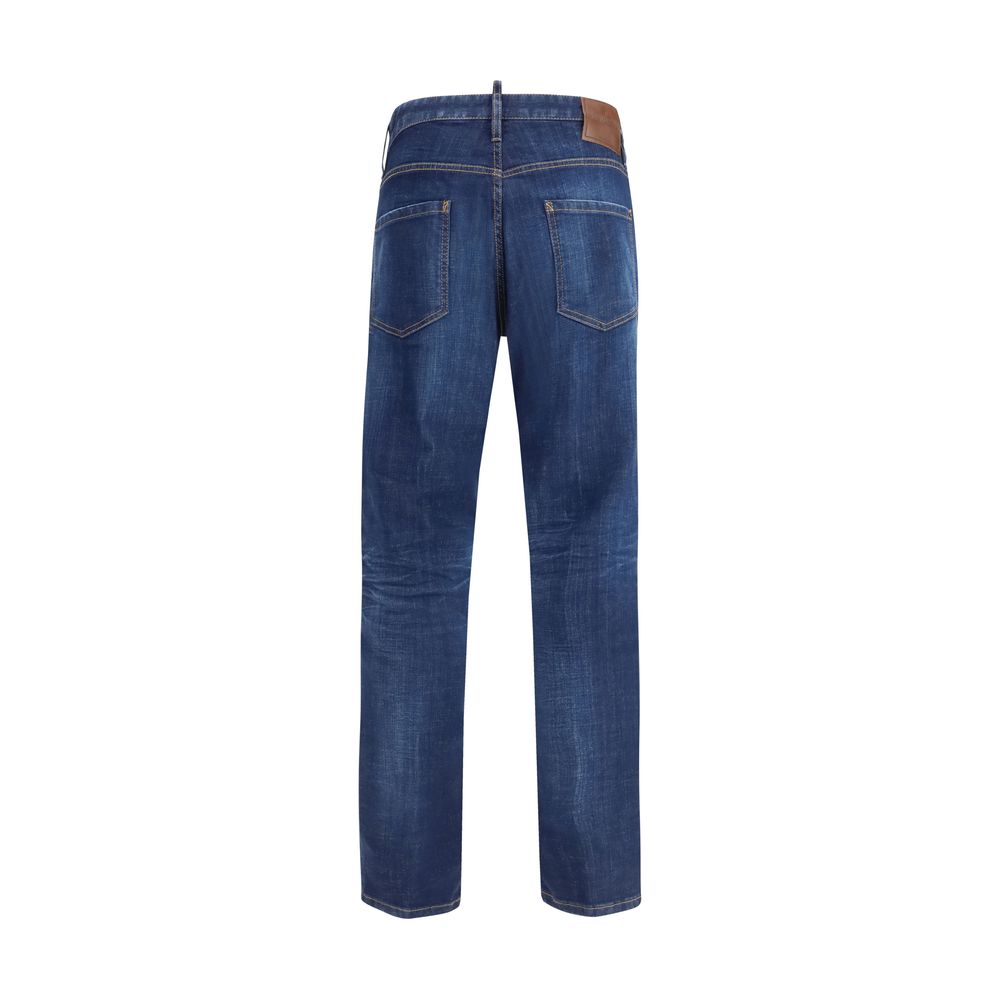 Dsquared2 Blue Cotton Slim Fit Jeans