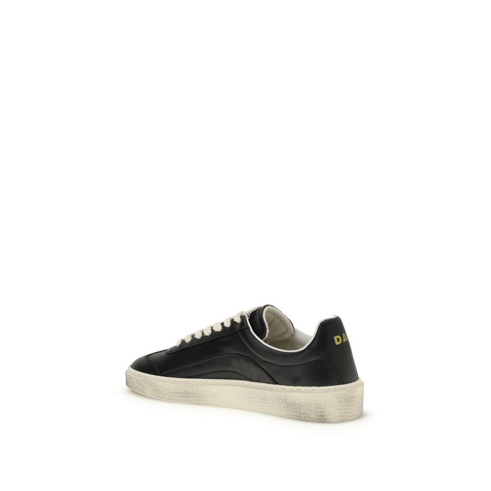 Dsquared2 Black Calf Leather Low Top Sneakers