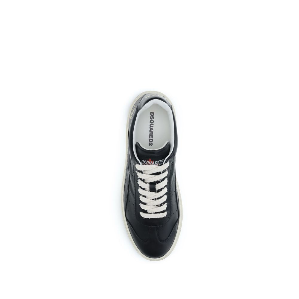 Dsquared2 Black Calf Leather Low Top Sneakers