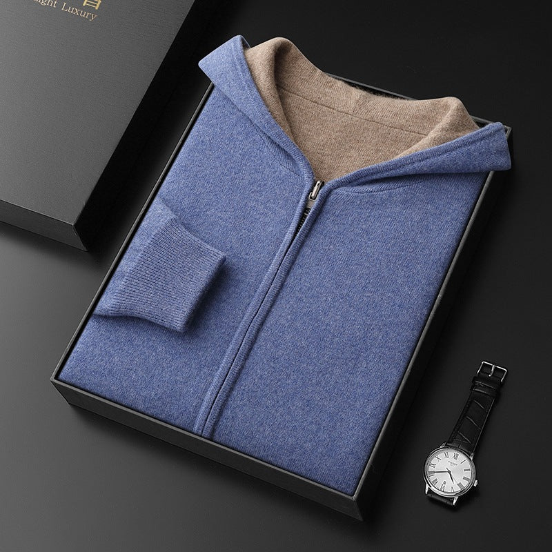 Men's Cashmere Zipper Cardigan Hooded Double-sided Sweater Coat Signvm Project