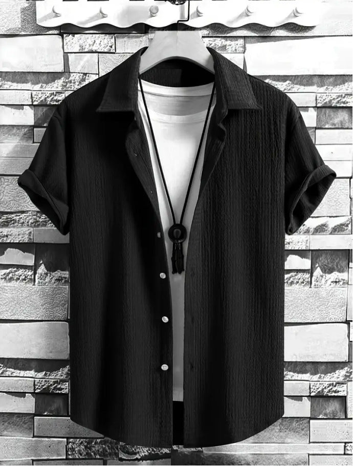 Holiday Leisure Wrinkle Men's Short Sleeve Shirt Signvm Project