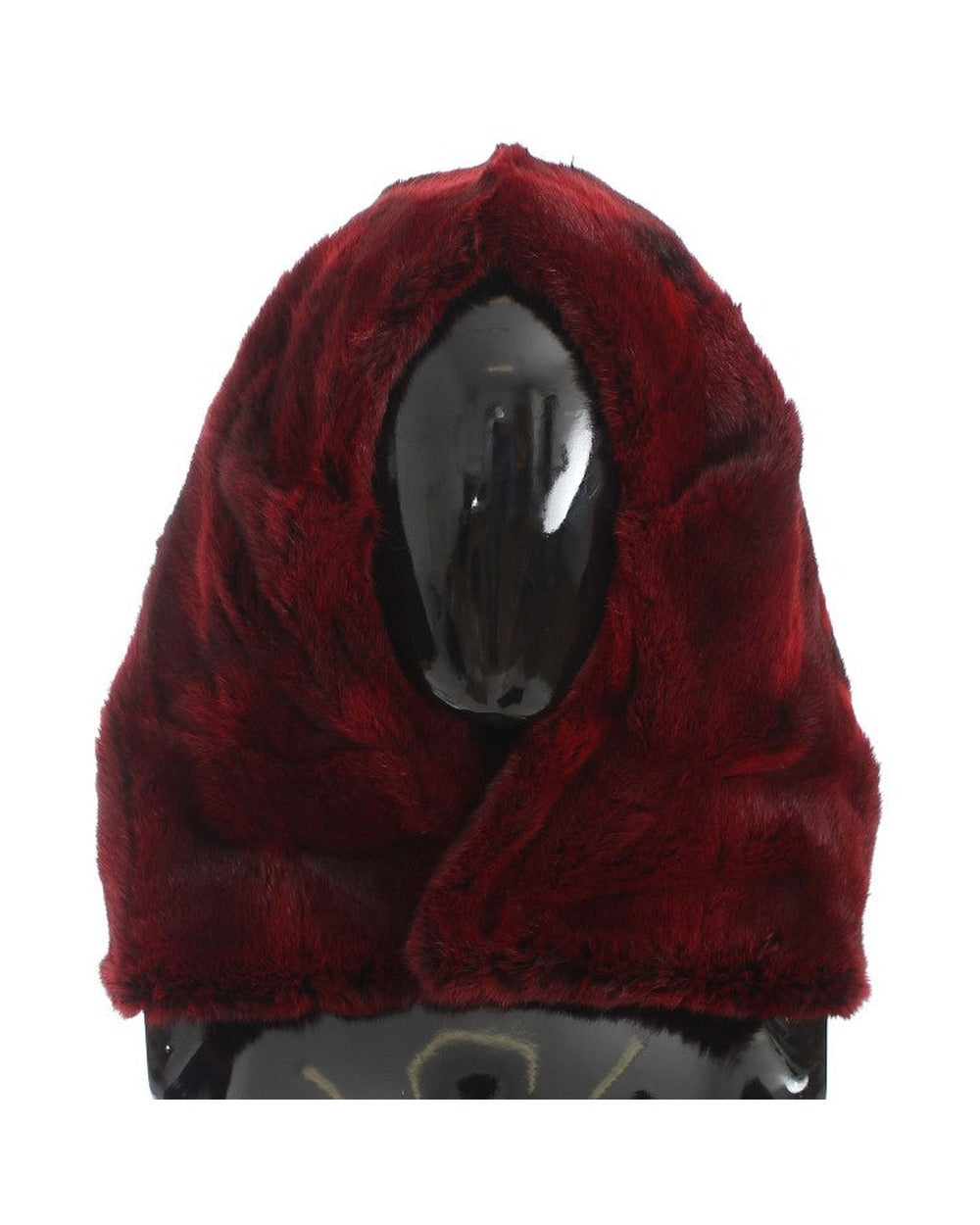 Dolce & Gabbana Bordeaux Hamster Fur Crochet Hood Scarf Hat