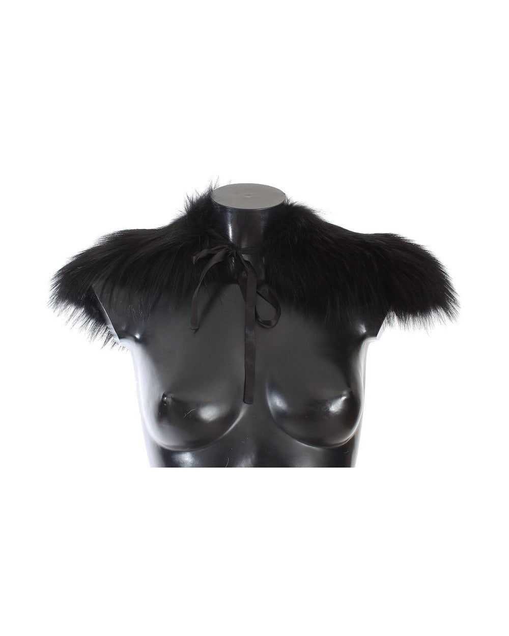 Dolce & Gabbana Black Fox Fur Collar Scarf