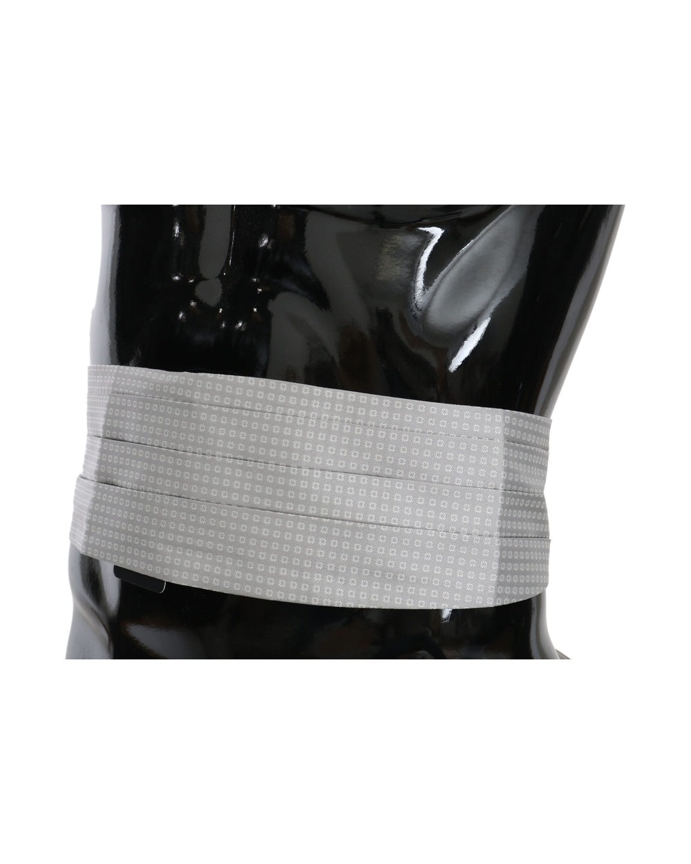 Dolce & Gabbana Gray Patterned Waist Belt Silk Cummerbund