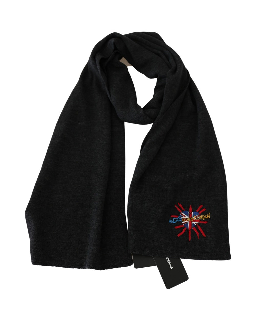 Dolce & Gabbana Gray #DGLovesLondon Wool Wrap Wool Scarf