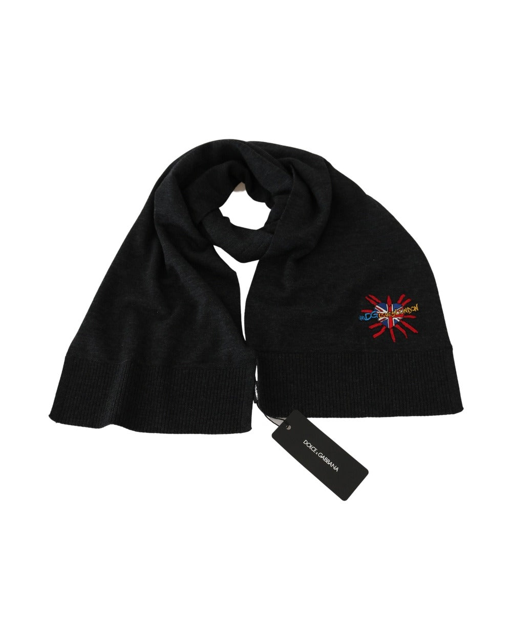 Dolce & Gabbana Gray #DGLovesLondon Wrap Shawl Wool Scarf