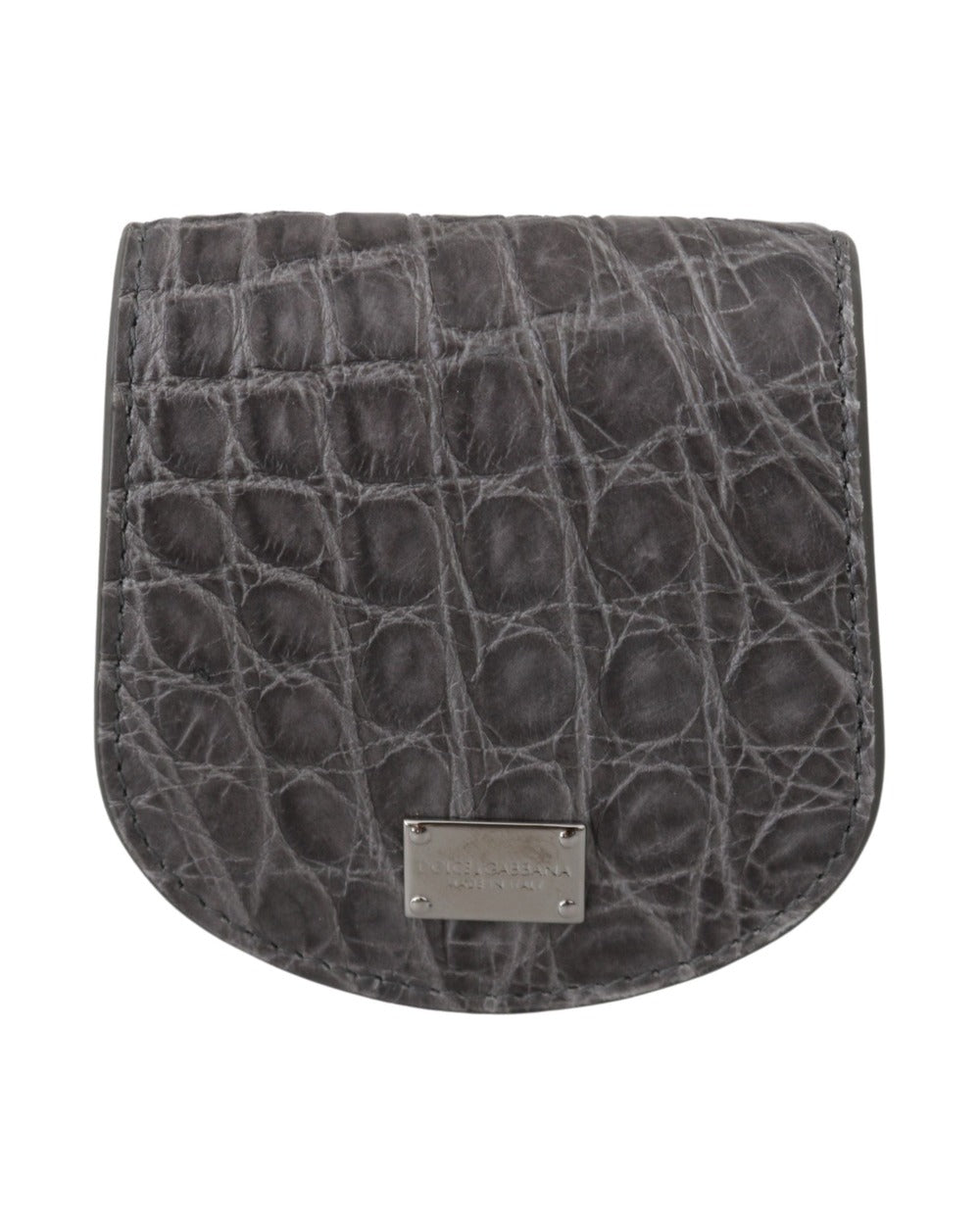 Dolce & Gabbana Gray Exotic Skin Condom Case Holder Pocket Wallet