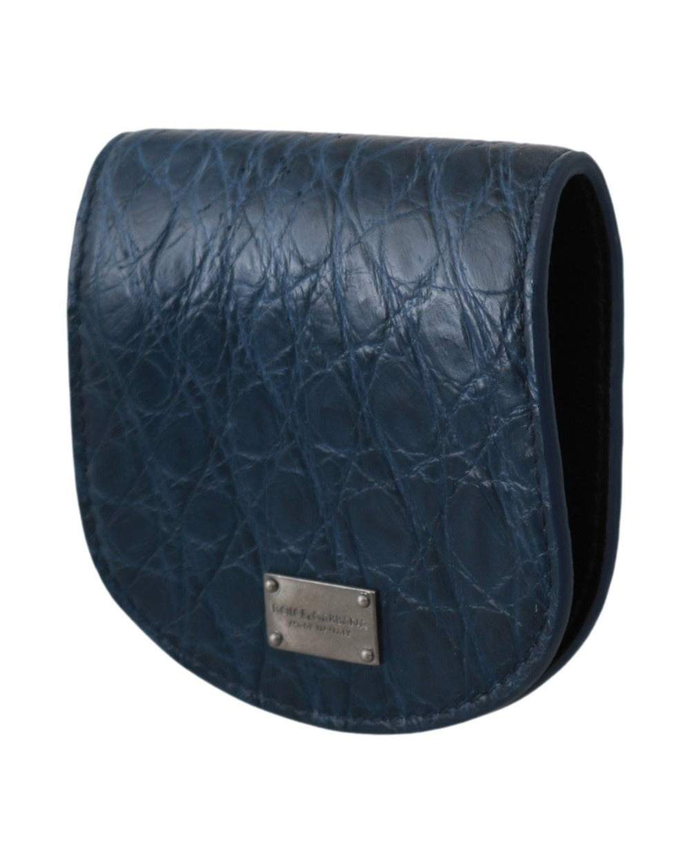 Dolce & Gabbana Blue Holder Pocket Wallet Blue Exotic Skin Condom Case