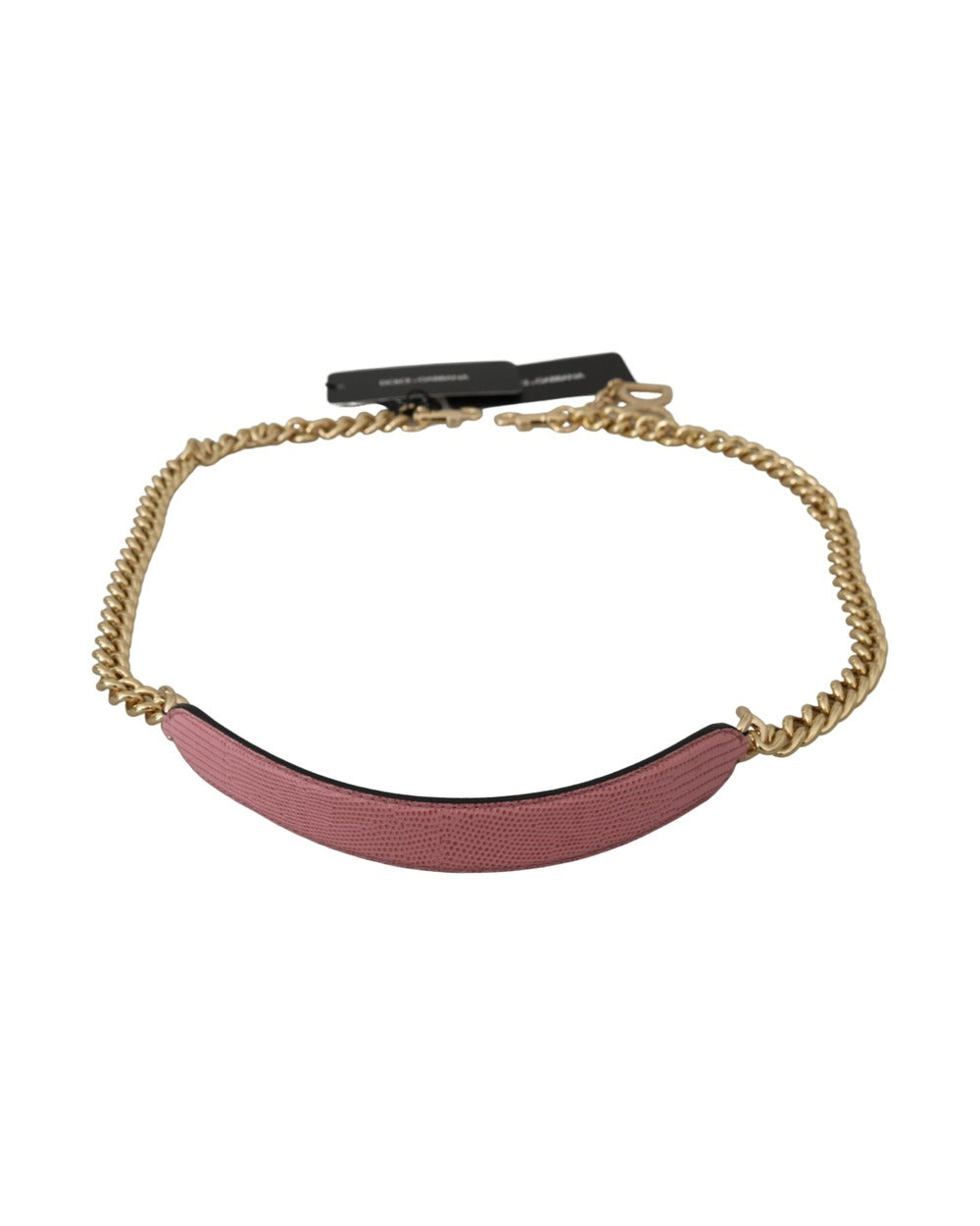 Dolce & Gabbana Pink Leather Gold Chain Accessory Shoulder Strap