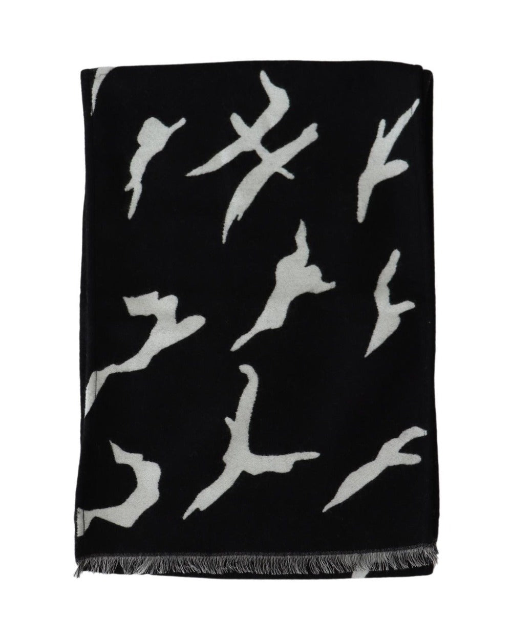 Givenchy Black White Wool Unisex Winter Warm Scarf Wrap Shawl