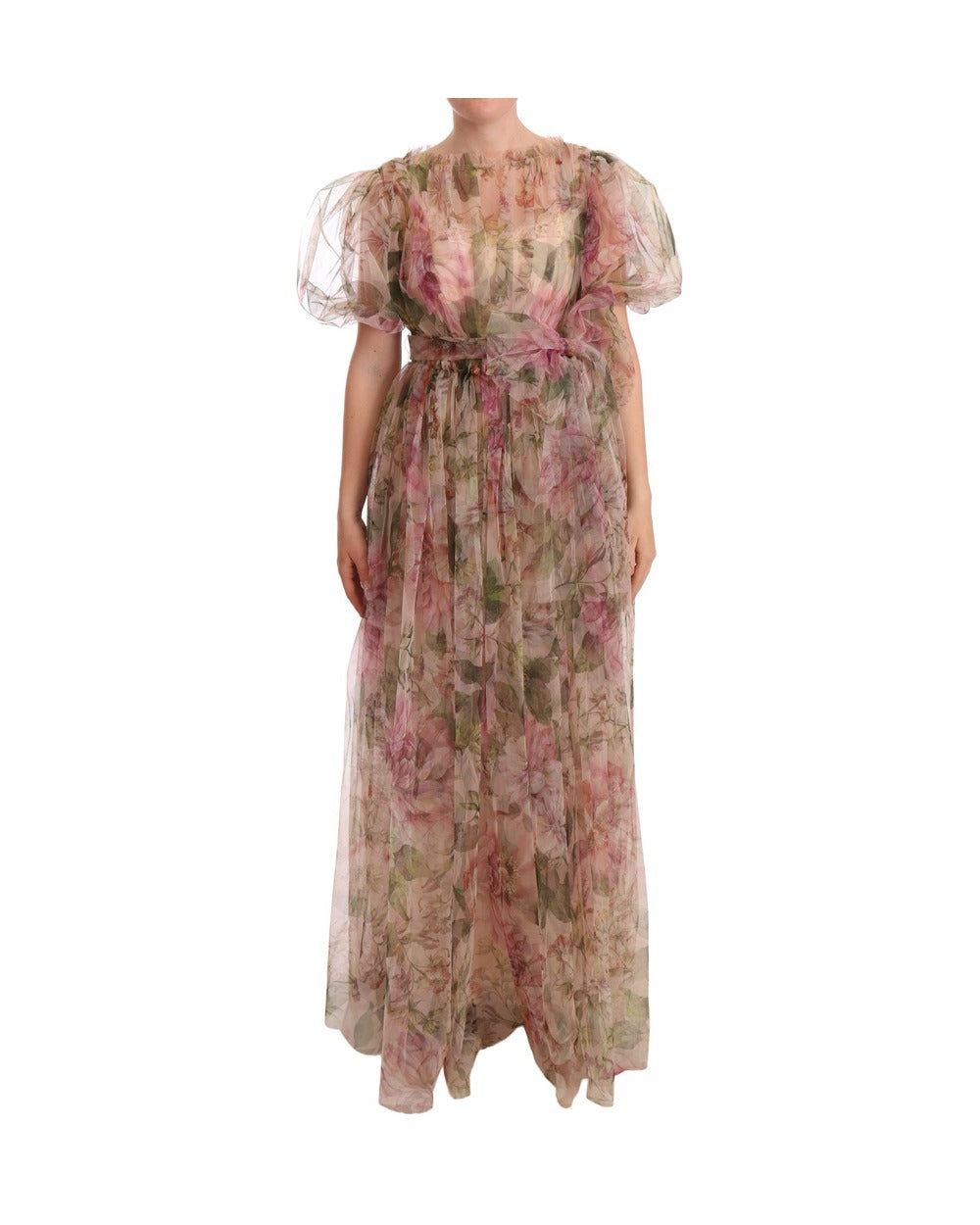 Dolce & Gabbana Multicolor Floral Print Long Maxi Gown Dress