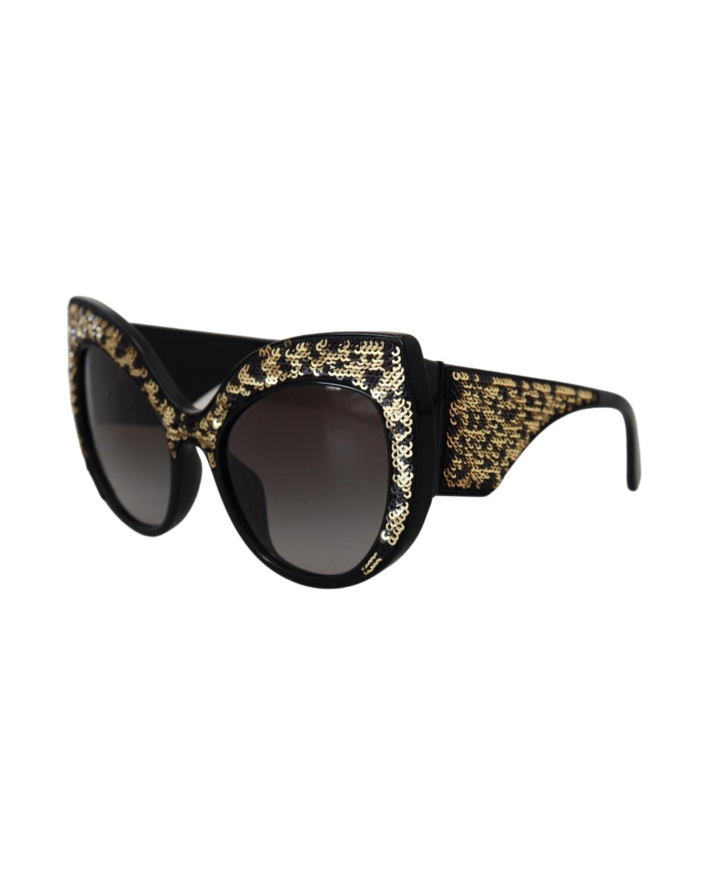 Dolce & Gabbana Black Gold Sequin Butterfly Polarized DG4326 Sunglasses