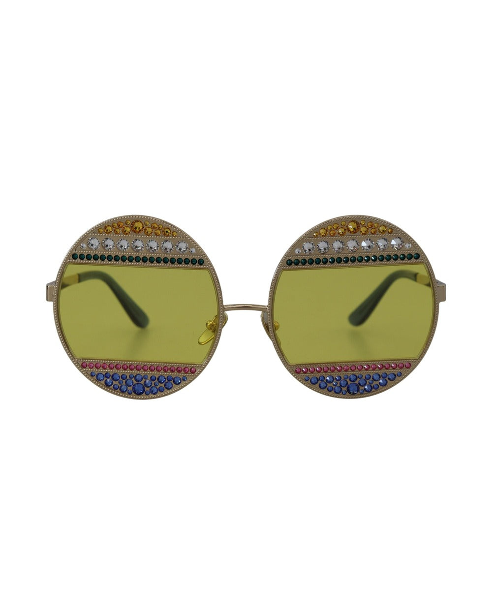 Dolce & Gabbana Gold Oval Metal Crystals Shades DG2209B Sunglasses