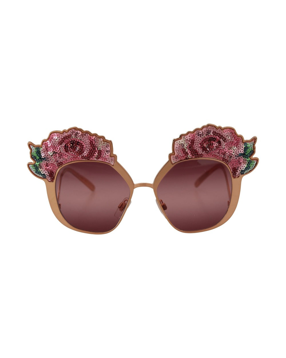 Dolce & Gabbana Pink Gold Rose Sequin Embroidery DG2202 Sunglasses