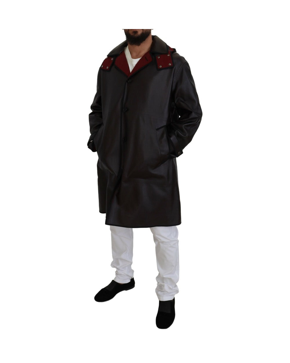 Dolce & Gabbana Black Trench Hooded Parka Cotton Jacket