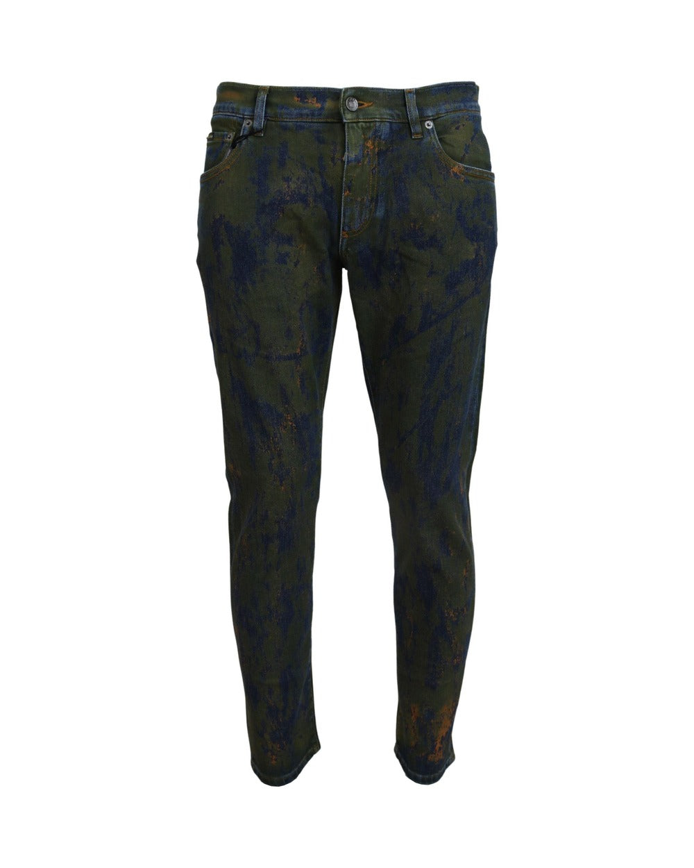 Dolce & Gabbana Blue Green Skinny Cotton Denim Jeans