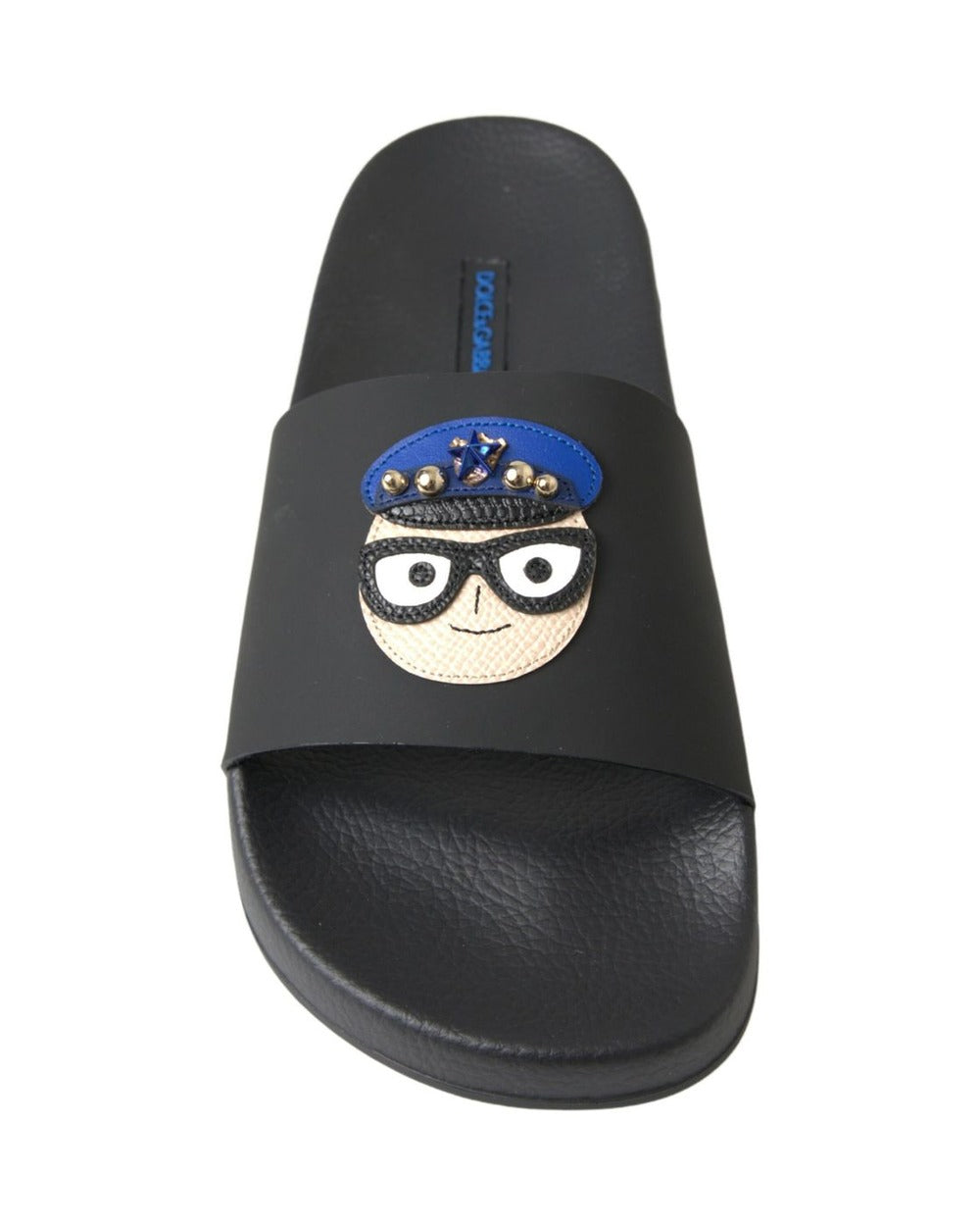Dolce & Gabbana Black Slides Sandals Beach Saint Barth Shoes