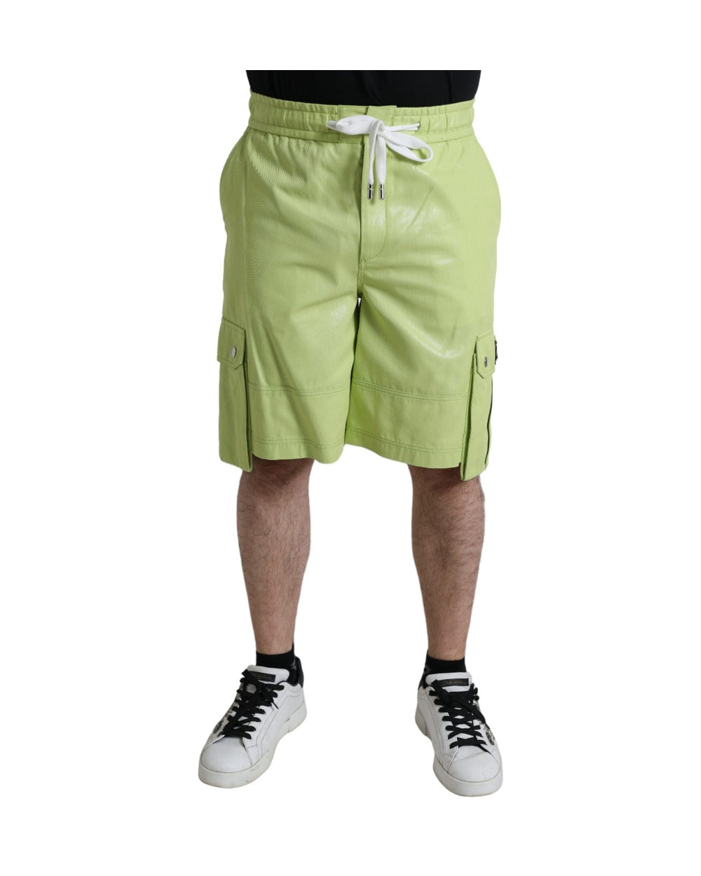 Dolce & Gabbana Light Green Cotton Men Cargo Bermuda Shorts